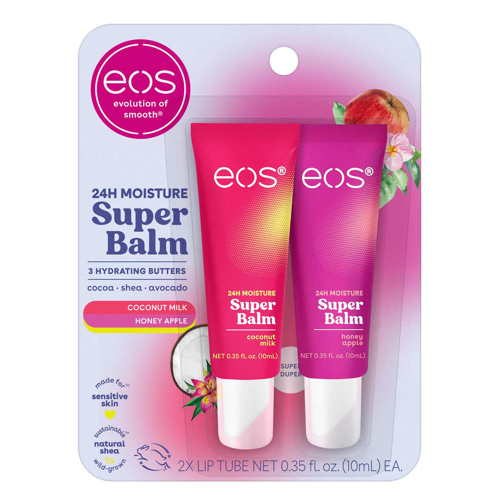 Eos 2 Pack 24 H Moisture Super Balm Coconut Milk Honey Apple