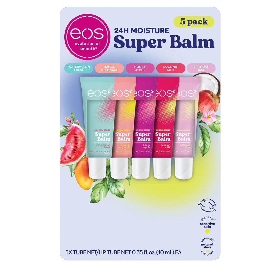 Eos 5-Pack 24H Moisture Super Balm Tubes 5 Flavours