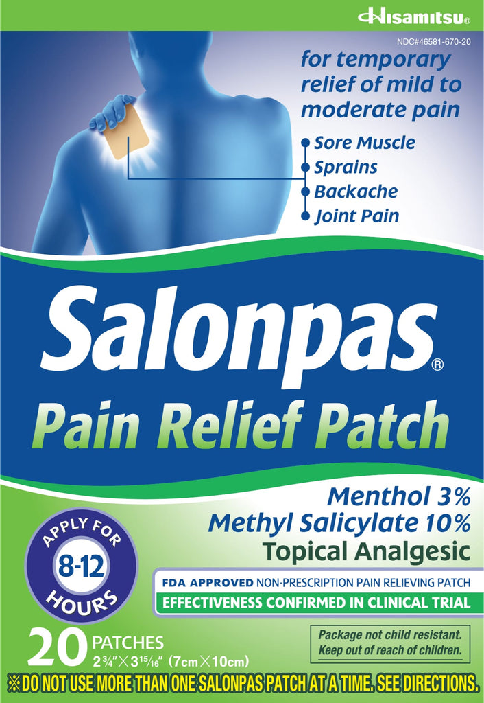 Salonpas 20 x 8-12 Hour Pain Relief Patches