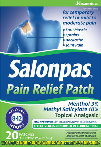 Salonpas 20 x 8-12 Hour Pain Relief Patches