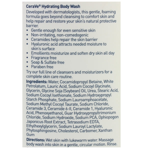 CeraVe 296mL Hydrating Body Wash Skincare Australia