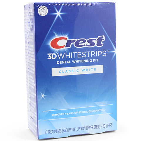 Crest 3D Dental Whitening Kit Classic White Whitestrips 10 Treatments