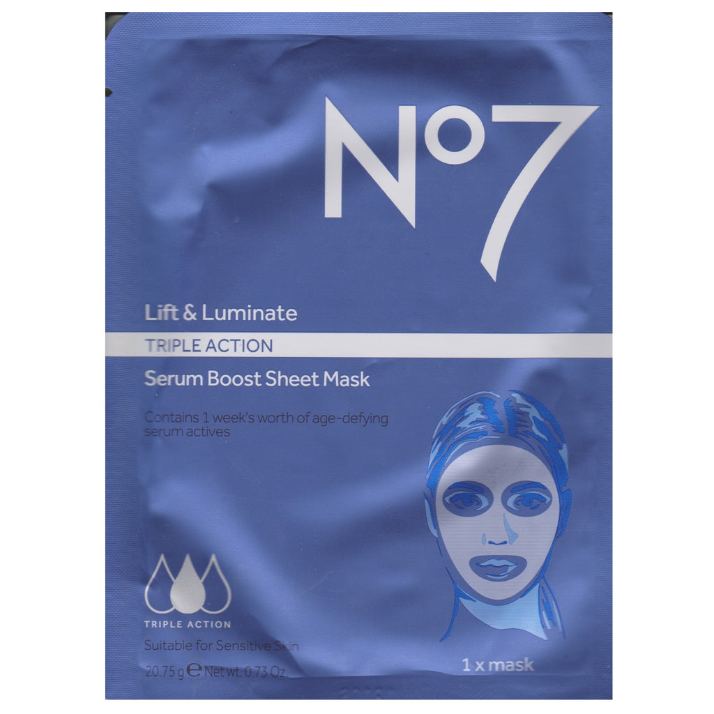 Boots No. 7 20g Lift and Luminate Serum Boost Sheet Mask