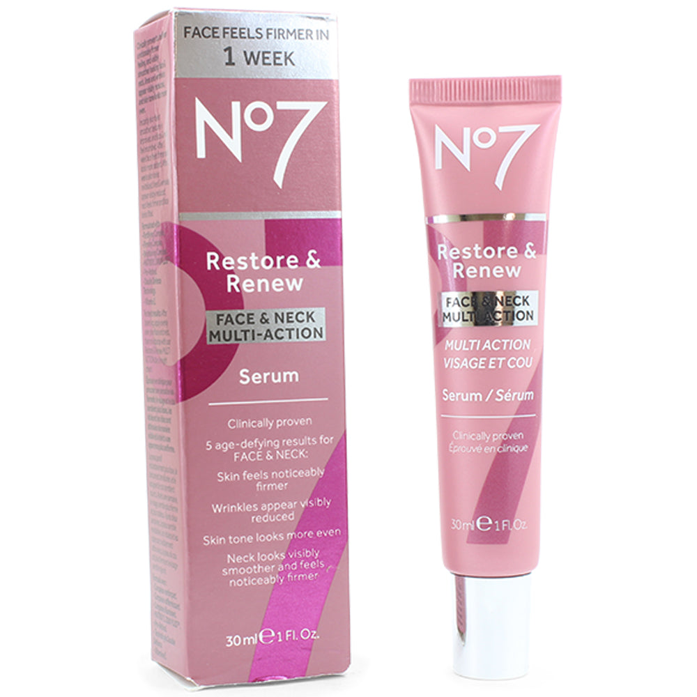 Boots No. 7 30mL Restore & Renew Face & Neck Multi Action Serum