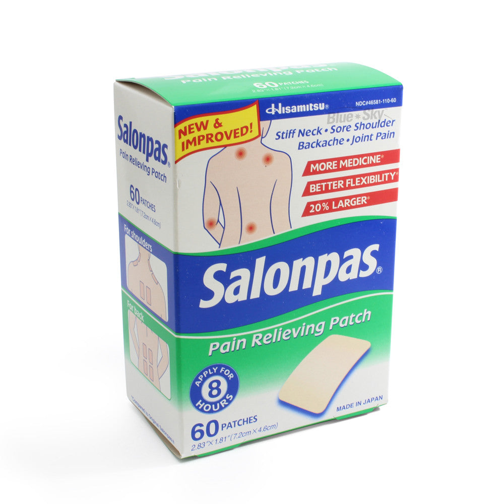 Salonpas 60 Patches New Formula for Pain Relief in Muscles and Joints