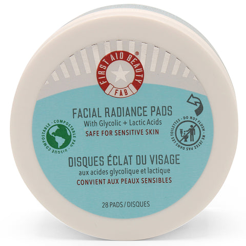 First Aid Beauty 28 x Facial Radiance Exfoliating Pads with Glycolic & Lactic Acids