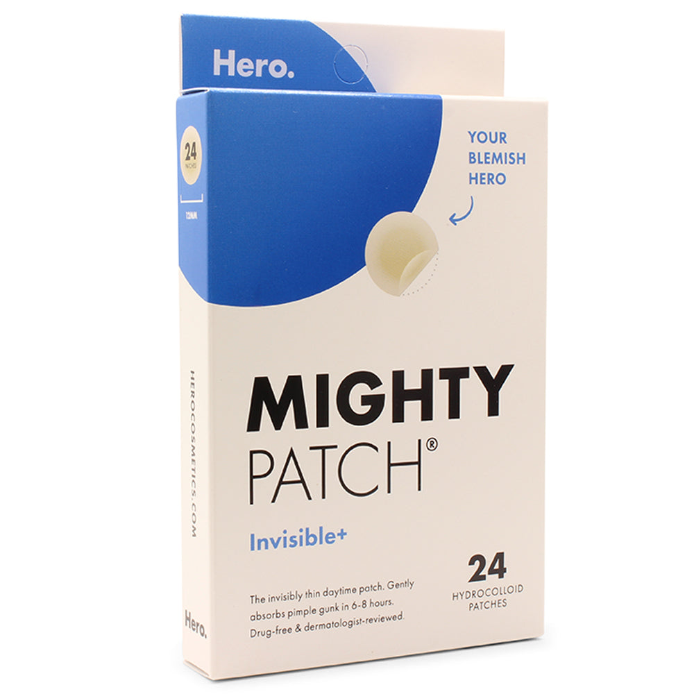 Hero Mighty Patch 24 x 12mm Acne Absorbing Hydrocolloid Spot Patch (Invisible+)