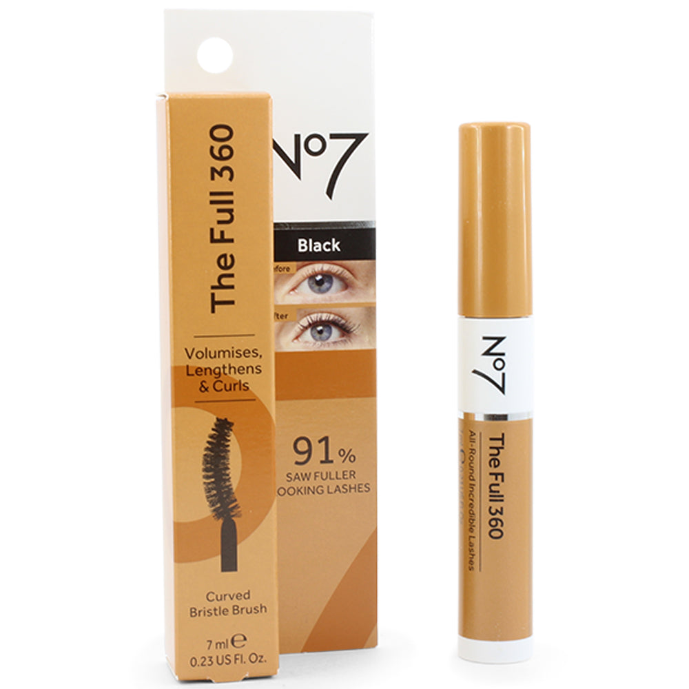 Boots No 7 7mL The Full 360 Mascara Black or Brown-Black