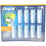 Oral B Braun 9-Pack Advanced Clean Replacement Tooth Brush Head EB20RB