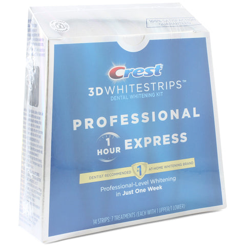Crest 3D White 7 x Professional 1 Hour Express Teeth Whitening Strip Treatments