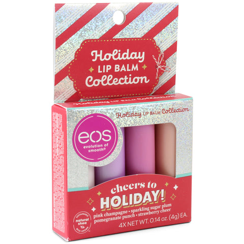 Eos 4 Pack Limited Edition Cheers to Holiday Super Soft Shea Lip Balm Sticks
