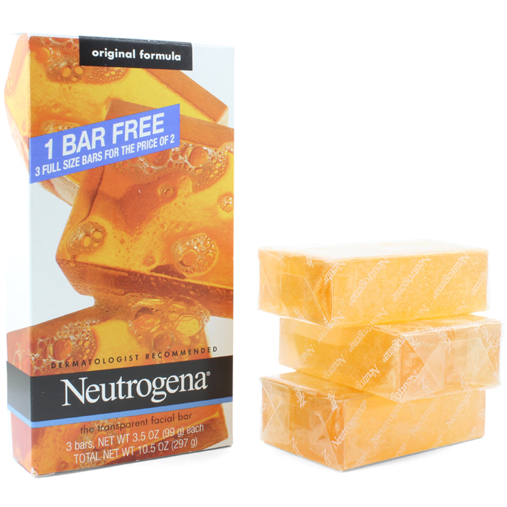 Neutrogena 3 x 100g Original Formula Transparent Facial Bar Pack (Scented)