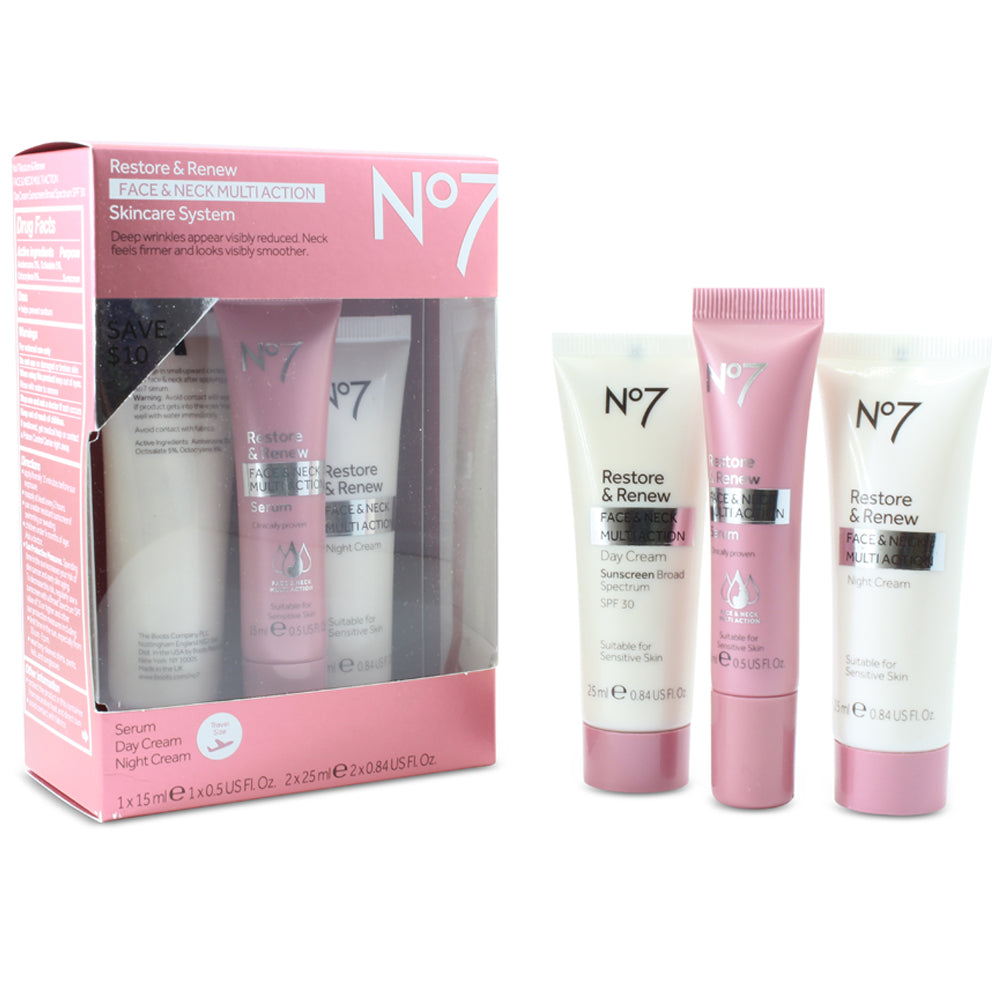 No7 Restore & Renew Face & Neck Multi Action Travel Size Skincare