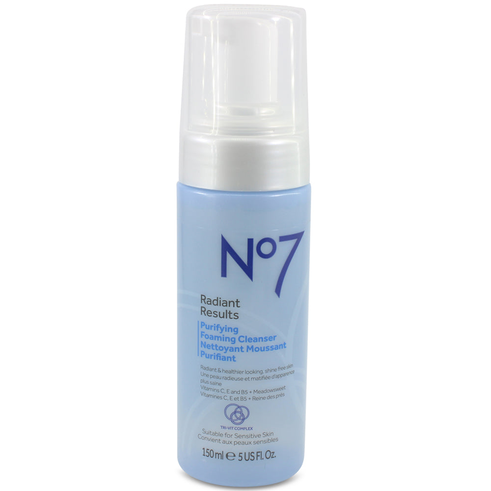 Boots No. 7 150mL Radiant Results Purifying Foaming Cleanser For Sensitive Skin